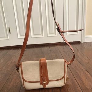 Brown/Tan & white Dooney & Bourke crossbody purse